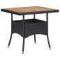 vidaXL Set Mobili da Pranzo da Giardino 3 pz Nero Polyrattan e Acacia