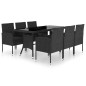 vidaXL Set da Pranzo da Giardino 7 pz in Polyrattan Nero vidaXL Set da Pranzo da Giardino 7 pz in Polyrattan Nero