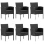 vidaXL Set da Pranzo da Giardino 7 pz in Polyrattan Nero vidaXL Set da Pranzo da Giardino 7 pz in Polyrattan Nero