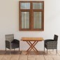 vidaXL Set da Pranzo Giardino 3 pz Polyrattan e Massello Acacia vidaXL Set da Pranzo Giardino 3 pz Polyrattan e Massello Acacia