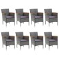vidaXL Set Mobili da Pranzo da Giardino 9 pz Polyrattan Acacia Grigio 