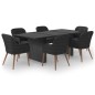 vidaXL Set da Pranzo da Giardino 7 pz in Polyrattan Nero vidaXL Set da Pranzo da Giardino 7 pz in Polyrattan Nero