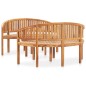 vidaXL Set Salotto da Giardino 3 pz Design Curvo in Massello di Teak vidaXL Set Salotto da Giardino 3 pz Design Curvo in Massello di Teak