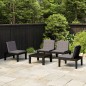 vidaXL Set Divani da Giardino con Cuscini 4 pz in Plastica Grigio vidaXL Set Divani da Giardino con Cuscini 4 pz in Plastica Grigio