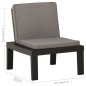 vidaXL Set Divani da Giardino con Cuscini 4 pz in Plastica Grigio vidaXL Set Divani da Giardino con Cuscini 4 pz in Plastica Grigio