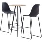 vidaXL Set da Bar 3 pz in Plastica Nero vidaXL Set da Bar 3 pz in Plastica Nero