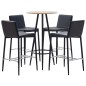 vidaXL Set da Bar 5 pz in Similpelle Nero vidaXL Set da Bar 5 pz in Similpelle Nero