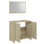 vidaXL Set Mobili da Bagno 3 pz Rovere Sonoma in Truciolato vidaXL Set Mobili da Bagno 3 pz Rovere Sonoma in Truciolato