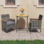 vidaXL Set Bistrot da Giardino 3 pz Polyrattan e Legno d'Acacia Grigio vidaXL Set Bistrot da Giardino 3 pz Polyrattan e Legno d'Acacia Grigio