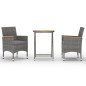 vidaXL Set Bistrot da Giardino 3 pz Polyrattan e Legno d'Acacia Grigio vidaXL Set Bistrot da Giardino 3 pz Polyrattan e Legno d'Acacia Grigio