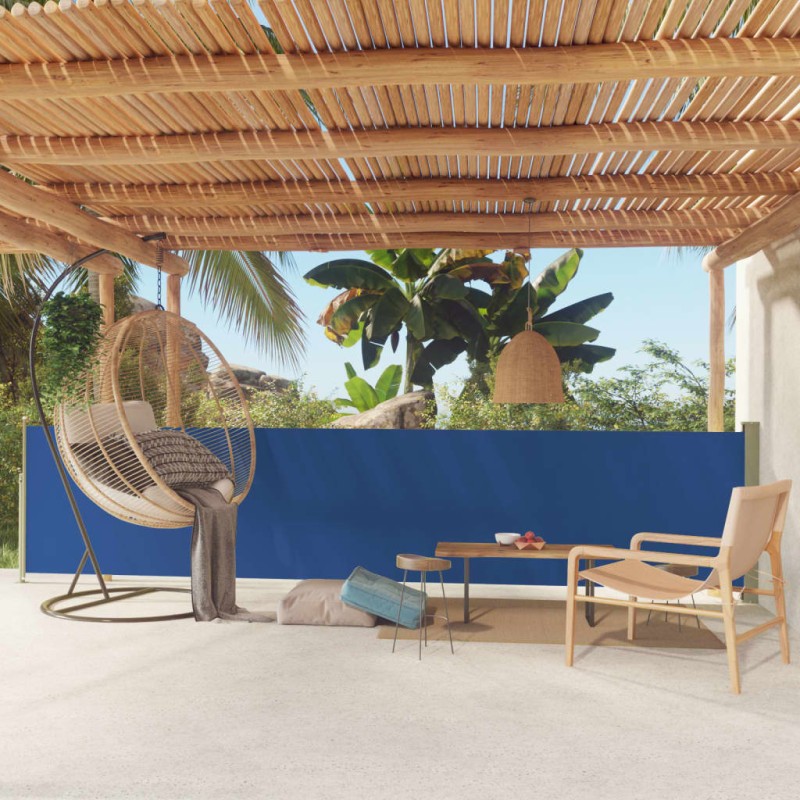 Tenda Laterale Retrattile per Patio 117x500 cm Blu Tenda Laterale Retrattile per Patio 117x500 cm Blu
