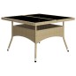 vidaXL Set da Pranzo da Giardino 9 pz in Polyrattan e Vetro Beige vidaXL Set da Pranzo da Giardino 9 pz in Polyrattan e Vetro Beige