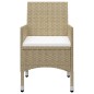 vidaXL Set da Pranzo da Giardino 9 pz in Polyrattan e Vetro Beige vidaXL Set da Pranzo da Giardino 9 pz in Polyrattan e Vetro Beige