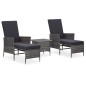 vidaXL Set Divani da Giardino 3 pz con Cuscini in Polyrattan Grigio vidaXL Set Divani da Giardino 3 pz con Cuscini in Polyrattan Grigio
