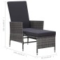 vidaXL Set Divani da Giardino 3 pz con Cuscini in Polyrattan Grigio vidaXL Set Divani da Giardino 3 pz con Cuscini in Polyrattan Grigio