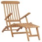 vidaXL Sdraio da Giardino con Poggiapiedi e Tavolino in Teak Massello vidaXL Sdraio da Giardino con Poggiapiedi e Tavolino in Teak Massello