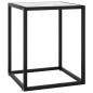 Tavolino Salotto Nero con Vetro Bianco Marmorizzato 40x40x50cm Tavolino Salotto Nero con Vetro Bianco Marmorizzato 40x40x50cm