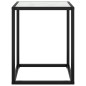 Tavolino Salotto Nero con Vetro Bianco Marmorizzato 40x40x50cm Tavolino Salotto Nero con Vetro Bianco Marmorizzato 40x40x50cm