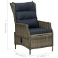 vidaXL Set da Pranzo da Giardino 9 pz con Cuscini in Polyrattan Marrone vidaXL Set da Pranzo da Giardino 9 pz con Cuscini in Polyrattan Marrone