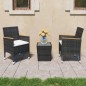 vidaXL Set da Bistrot per Giardino 3 pz in Polyrattan e Vetro Nero vidaXL Set da Bistrot per Giardino 3 pz in Polyrattan e Vetro Nero
