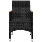 vidaXL Set da Bistrot per Giardino 3 pz in Polyrattan e Vetro Nero vidaXL Set da Bistrot per Giardino 3 pz in Polyrattan e Vetro Nero