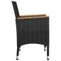 vidaXL Set da Bistrot per Giardino 3 pz in Polyrattan e Vetro Nero vidaXL Set da Bistrot per Giardino 3 pz in Polyrattan e Vetro Nero