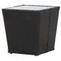 vidaXL Set da Bistrot per Giardino 3 pz in Polyrattan e Vetro Nero vidaXL Set da Bistrot per Giardino 3 pz in Polyrattan e Vetro Nero