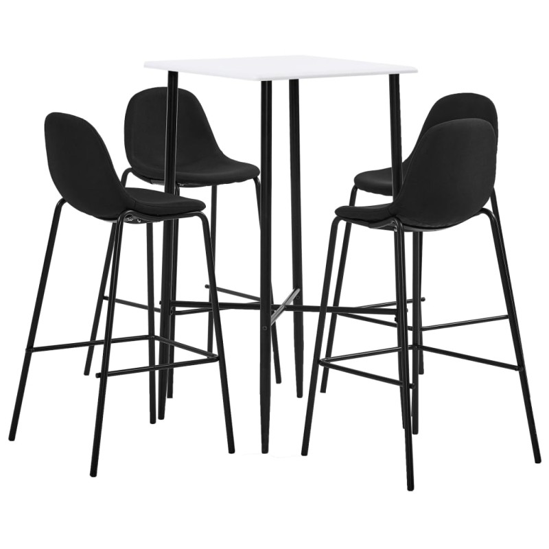 vidaXL Set da Bar 5 pz in Tessuto Nero vidaXL Set da Bar 5 pz in Tessuto Nero