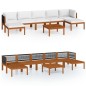 vidaXL Set Divani da Giardino 8 pz con Cuscini Crema Massello Acacia vidaXL Set Divani da Giardino 8 pz con Cuscini Crema Massello Acacia