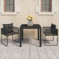 vidaXL Set da Pranzo da Giardino 3 pz in Rattan PVC Nero vidaXL Set da Pranzo da Giardino 3 pz in Rattan PVC Nero