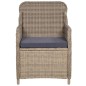 vidaXL Set da Pranzo da Giardino 9 pz in Polyrattan Marrone vidaXL Set da Pranzo da Giardino 9 pz in Polyrattan Marrone
