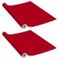 vidaXL Pellicole Autoadesive per Mobili 2 pz Rosse 500x90 cm PVC vidaXL Pellicole Autoadesive per Mobili 2 pz Rosse 500x90 cm PVC