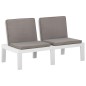 vidaXL Set Divani da Giardino con Cuscini 4 pz in Plastica Bianco