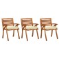 vidaXL Sedie da Pranzo da Giardino con Cuscini 3 pz Massello di Acacia vidaXL Sedie da Pranzo da Giardino con Cuscini 3 pz Massello di Acacia