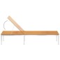 vidaXL Sdraio con Cuscino in Legno Massello di Acacia e Acciaio Inox vidaXL Sdraio con Cuscino in Legno Massello di Acacia e Acciaio Inox