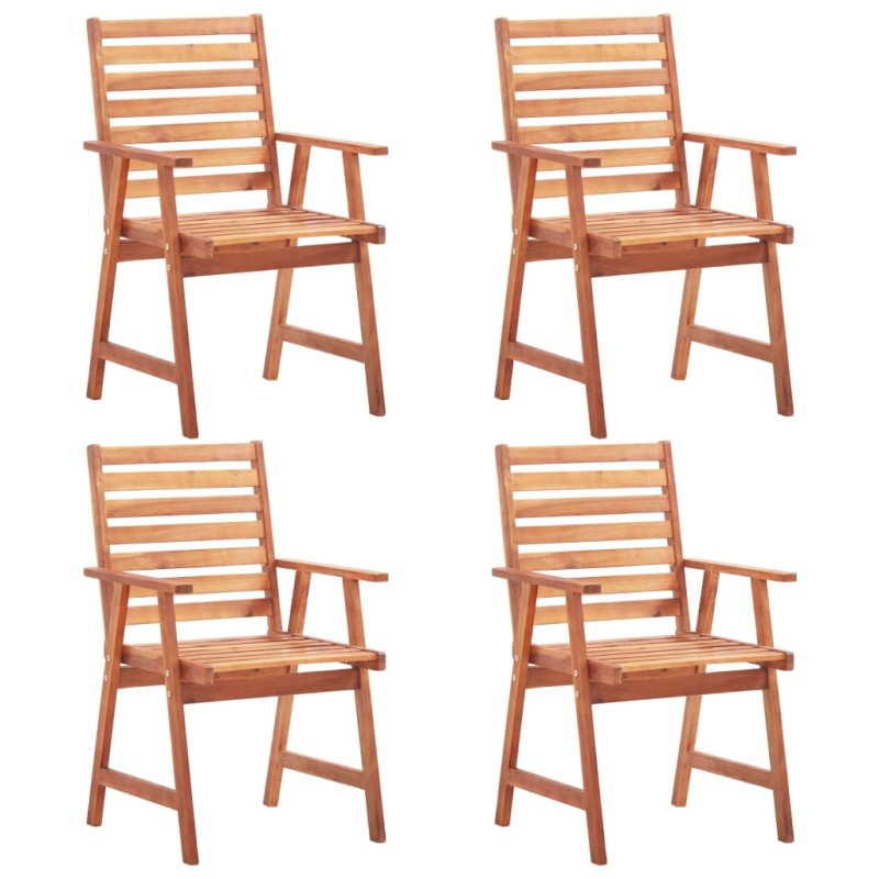 vidaXL Sedie da Pranzo da Esterni 4 pz in Legno Massello di Acacia vidaXL Sedie da Pranzo da Esterni 4 pz in Legno Massello di Acacia
