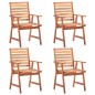 vidaXL Sedie da Pranzo da Esterni 4 pz in Legno Massello di Acacia vidaXL Sedie da Pranzo da Esterni 4 pz in Legno Massello di Acacia