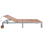 vidaXL Sdraio con Cuscino Legno Massello di Acacia e Acciaio Zincato vidaXL Sdraio con Cuscino Legno Massello di Acacia e Acciaio Zincato