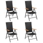 vidaXL Set da Pranzo da Giardino 5 pz Nero e Marrone vidaXL Set da Pranzo da Giardino 5 pz Nero e Marrone