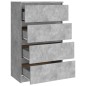 Credenza Grigio Cemento 60x35x98,5 cm in Legno Multistrato Credenza Grigio Cemento 60x35x98,5 cm in Legno Multistrato