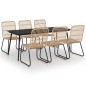 vidaXL Set da Pranzo da Giardino 7 pz in Polyrattan e Vetro vidaXL Set da Pranzo da Giardino 7 pz in Polyrattan e Vetro