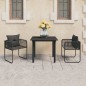 vidaXL Set da Pranzo da Giardino 3 pz in Rattan PVC Nero vidaXL Set da Pranzo da Giardino 3 pz in Rattan PVC Nero