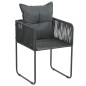 vidaXL Set da Pranzo da Giardino 3 pz in Rattan PVC Nero vidaXL Set da Pranzo da Giardino 3 pz in Rattan PVC Nero