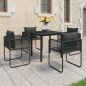 vidaXL Set da Pranzo da Giardino 5 pz in Rattan PVC Nero vidaXL Set da Pranzo da Giardino 5 pz in Rattan PVC Nero
