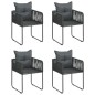 vidaXL Set da Pranzo da Giardino 5 pz in Rattan PVC Nero vidaXL Set da Pranzo da Giardino 5 pz in Rattan PVC Nero