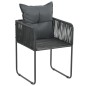vidaXL Set da Pranzo da Giardino 5 pz in Rattan PVC Nero vidaXL Set da Pranzo da Giardino 5 pz in Rattan PVC Nero