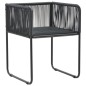 vidaXL Set da Pranzo da Giardino 5 pz in Rattan PVC Nero vidaXL Set da Pranzo da Giardino 5 pz in Rattan PVC Nero