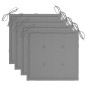 vidaXL Sedie da Giardino con Cuscini 4 pz in Massello di Acacia Grigio vidaXL Sedie da Giardino con Cuscini 4 pz in Massello di Acacia Grigio