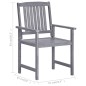 vidaXL Sedie da Giardino con Cuscini 4 pz in Massello di Acacia Grigio vidaXL Sedie da Giardino con Cuscini 4 pz in Massello di Acacia Grigio