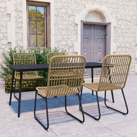 vidaXL Set da Pranzo da Giardino 5 pz in Polyrattan e Vetro